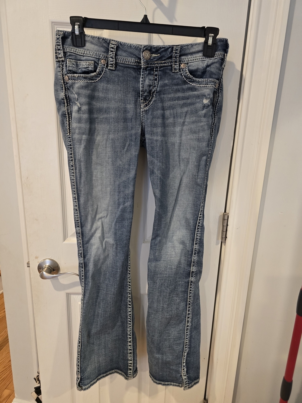 ​Silver Jeans Co. Suki Mid Boot Cut Jeans W30 L33 Super Stretch Thick Stitch